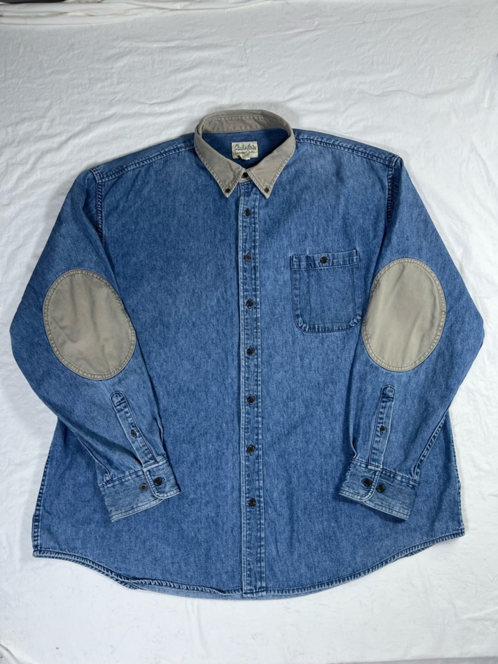 Cabela’s 2XL Jean Long Sleeve Button Down Elbow Patches